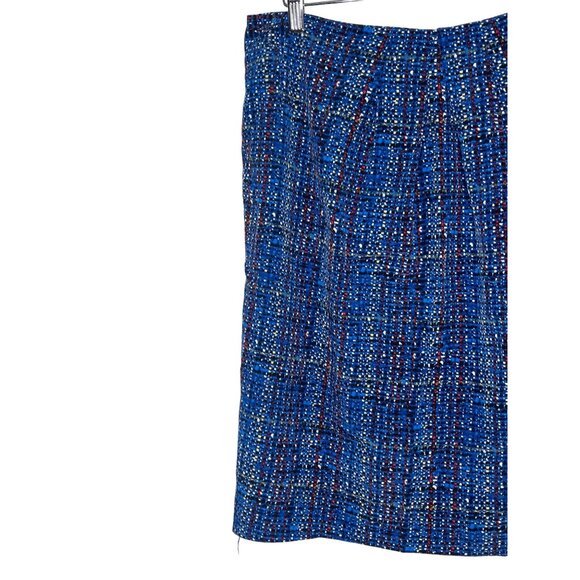 Ellen Tracy Women’s Skirt Size 12 Blue Red Black Pencil Work Career - Picture 4 of 9